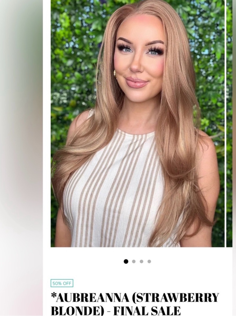 Aubreanna Long Wig in Strawberry Blonde by